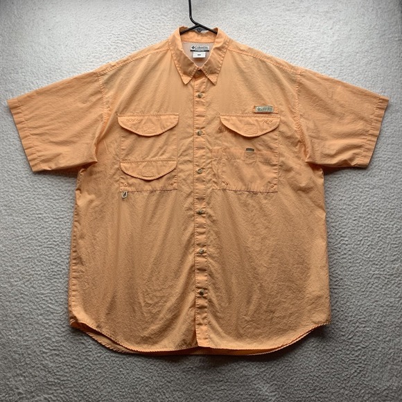 Columbia Other - Columbia PFG Bonehead Shirt Mens Large Orange Fishing Outdoor Vented Dad FM7130